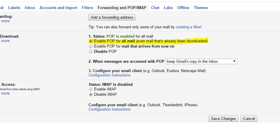 how to setup google mail in outlook 2010